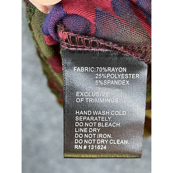 Calessa Plus Size 3X Burnout Tie-Dye Knit Crew Neck 34 Sleeve Asymmetric Dipped - Picture 8 of 11